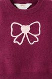 Baby Organic Blend Knit Sweater, BERRY JAM MARLE/BOW - example image 2