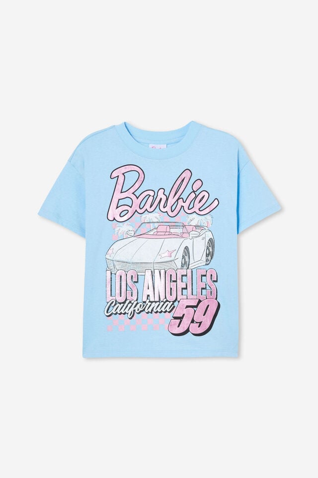 Barbie Drop Shoulder Short Sleeve Tee, LCN MAT BARBIE LOS ANGELES 59/SKY HAZE
