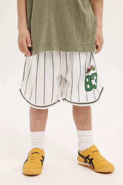 License Basketball Short, LCN NIC WHITE & SWAG GREEN STRIPE/TMNT