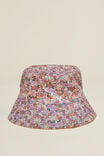Kids Reversible Bucket Hat, CLAIRE DITSY CLAY PIDGEON/TROPICAL ORANGE - alternate image 1