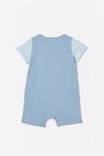 Mickey Mouse The Short Sleeve Zip Romper, LCN DIS DUSTY BLUE/MICKEY AND FRIENDS STACK - alternate image 3