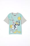 Camiseta - Bug Bunny Drop Shoulder Short Sleeve Tee, LCN WB BARBER BLUE & WINTER GREY/BUGS & DAFFY - vista alternativa 1