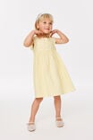 Babydoll Flutter Sleeve Dress, BABY YELLOW - example image 1