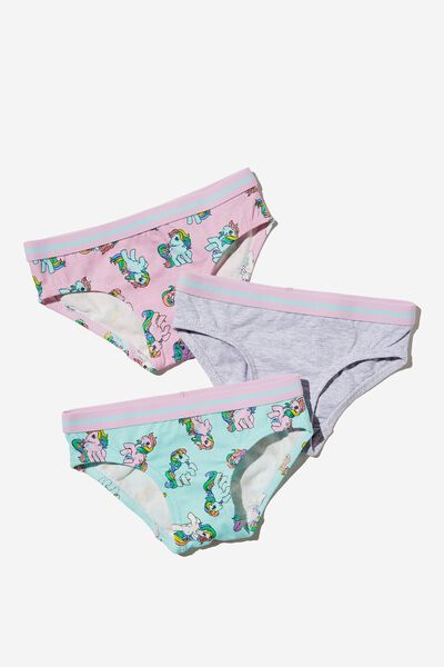 Girls 3 Pack Underwear Licensed, LCN HAS MLP/PALE VIOLET