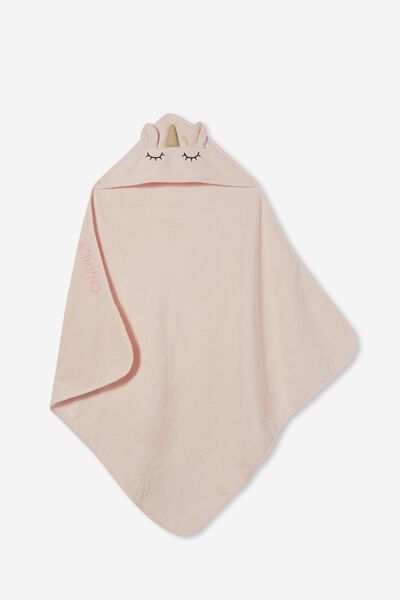 Baby Personalised Snuggle Towel, CRYSTAL PINK/UNICORN