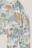 Chuck Long Sleeve Pyjama Set, STONE GREEN/DINO VOLCANO - alternate image 2