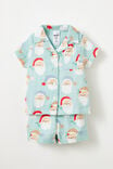 Baby Woven Pj Set, BARBER BLUE/SANTA FACES - alternate image 1