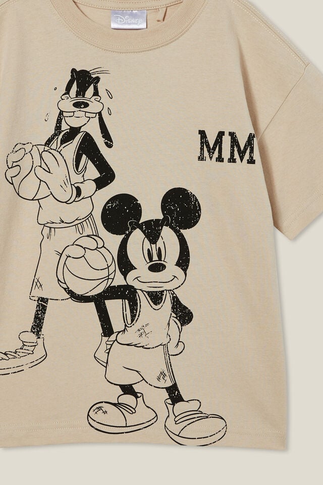 Mickey Mouse Drop Shoulder Short Sleeve Tee, LCN DIS RAINY DAY/MICKEY BASKETBALL