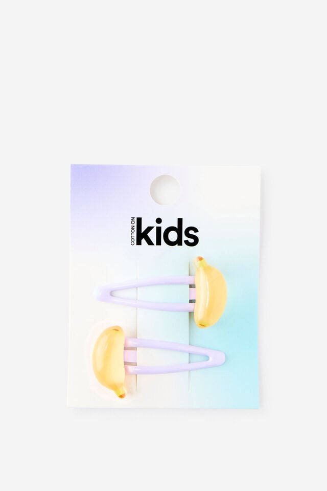 Kids Multi Pack Snap Hair Clips, VINTAGE LILAC/BANANAS