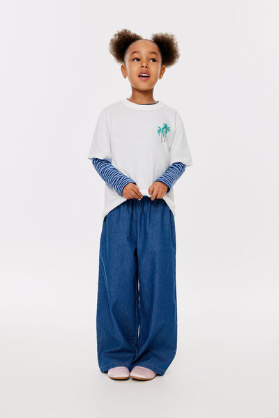 Gigi Wide Leg Pant, MID WASH