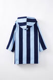 Kids Zip Thru Hooded Towel - Personalised, IN THE NAVY/DUSK BLUE LIGHT STRIPE - alternate image 3