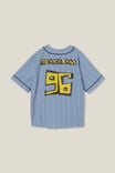 Space Jam License Baseball Short Sleeve Shirt, LCN WB DUSTY BLUE STRIPE/SPACE JAM - alternate image 3