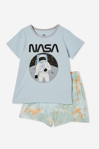 Hudson Short Sleeve Pyjama Set Licensed, LCN NAS FROSTY BLUE NASA ASTRONAUT