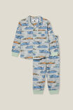 William Long Sleeve Pyjama Set, WINTER GREY/FAST CARS - alternate image 1