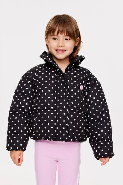 Active Puffer Jacket, BLACK/VANILLA SPOT