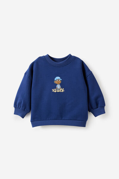 Riley Sweater Lcn, LCN MT DENIM NAVY/ICE CUBE