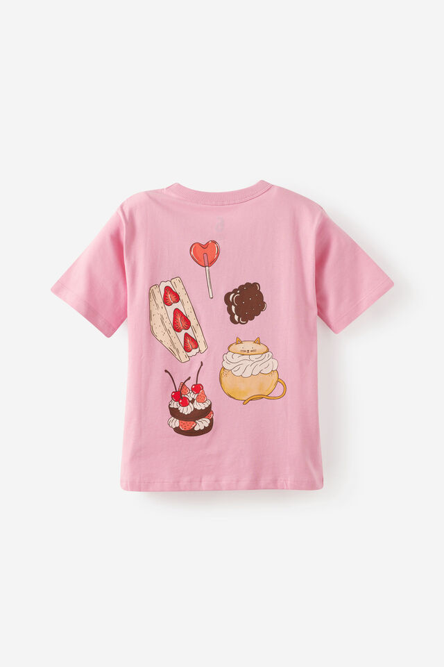 Essential Short Sleeve Graphic Tee, STRAWBERRY MILK/HERE FOR THE SNACKS