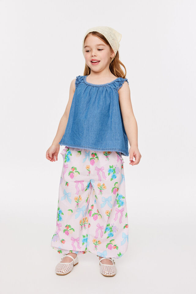 Gigi Bubble Hem Pant, BALLET PINK/BOWS