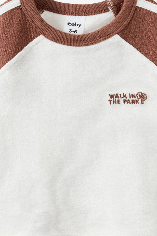 Baby Textured Tee, LIGHT BROWN/WALK IN THE PARK