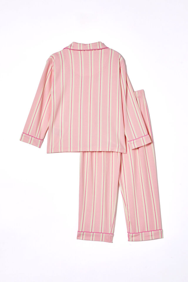 Laila Long Sleeve Pyjama Set, BLUSH PINK/PJ STRIPE