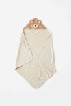 Baby Snuggle Towel - Personalised, TAUPY BROWN/BEAR - vista alternativa 1