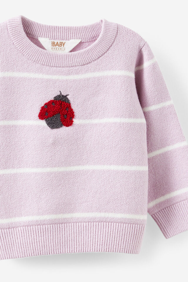Organic Blend Knit Sweater, THISTLE//LADY BUG DOUBLE STRIPE