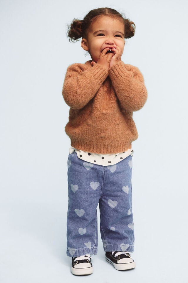 Baby Denim Straight Leg Jean, BURLEIGH BLUE WASH/LASER HEART