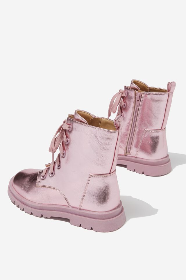 Combat Lug Boot, PINK HOLOGRAPHIC
