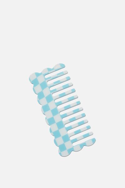 Kids Comb, FROSTY BLUE CHECKERBOARD