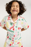 Riley Short Sleeve Pyjama Set Personalised, VANILLA/GEO CHRISTMAS - alternate image 4