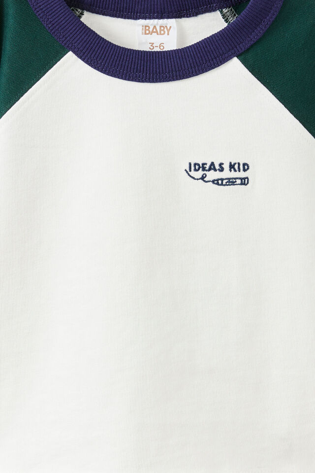 Baby Rugby Long Sleeve Top, WINTER JADE/VANILLA