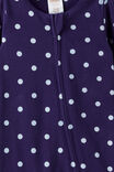 Growie Long Sleeve Zip Romper, DENIM NAVY/POLKA DOT - example image 2
