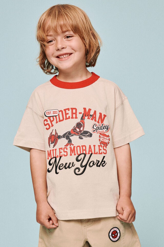 Miles Morales Marvel Drop Shoulder SS Tee, LCN MAR RAINY DAY/MILES MORALES