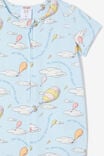 Dr Suess The Billie Short Sleeve Zip Romper, LCN DRS FROSTY BLUE/OH THE PLACES - alternate image 2