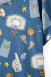 Damon Short Sleeve Pyjama Set, PETTY BLUE/ BASKETBALL ELEMENTS - alternate image 2