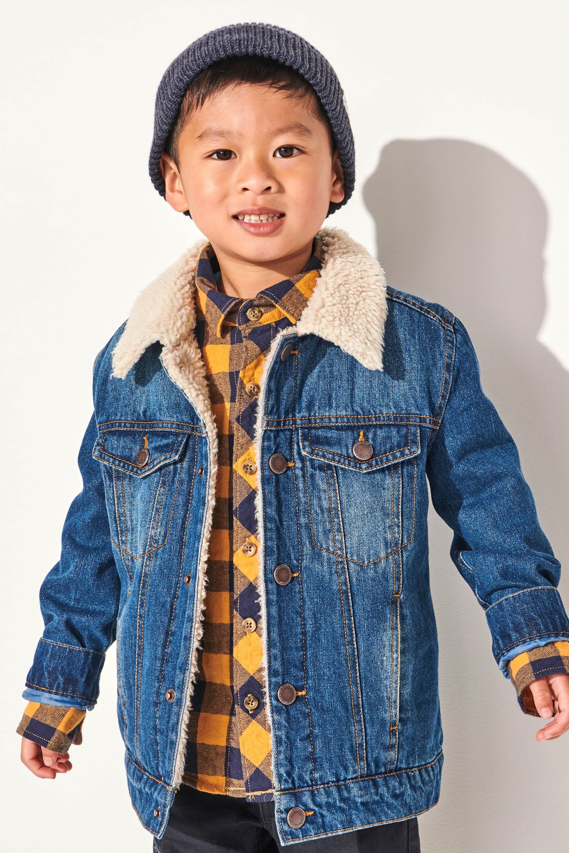 sherpa lined denim jacket toddler boy