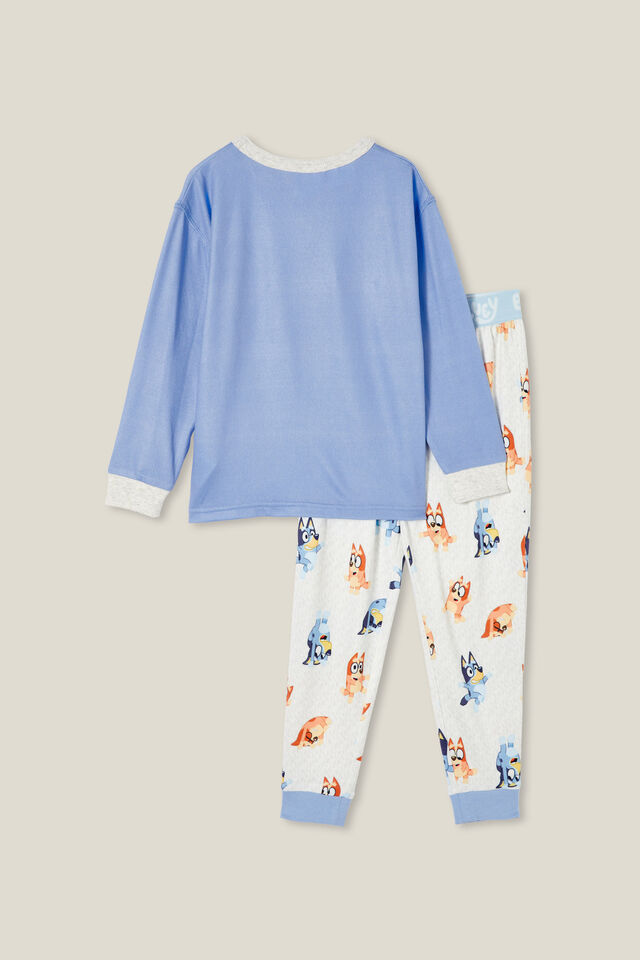 Bluey Chuck Long Sleeve Pyjama Set, LCN BLU DUSK BLUE/BLUEY LET S PLAY