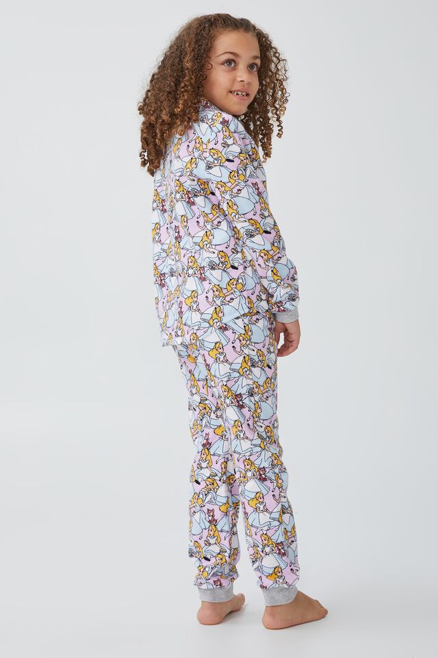 Angie Long Sleeve Pyjama Set Licensed, LCN DIS ALICE IN WONDERLAND PALE VIOLET