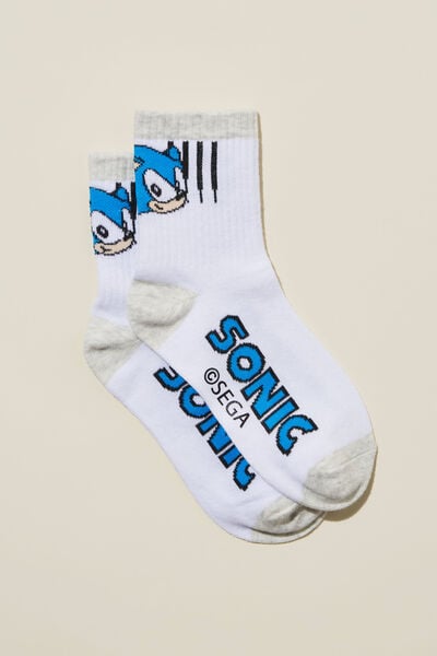 Single Pack Lcn Crew Sock, LCN SON WHITE/SONIC