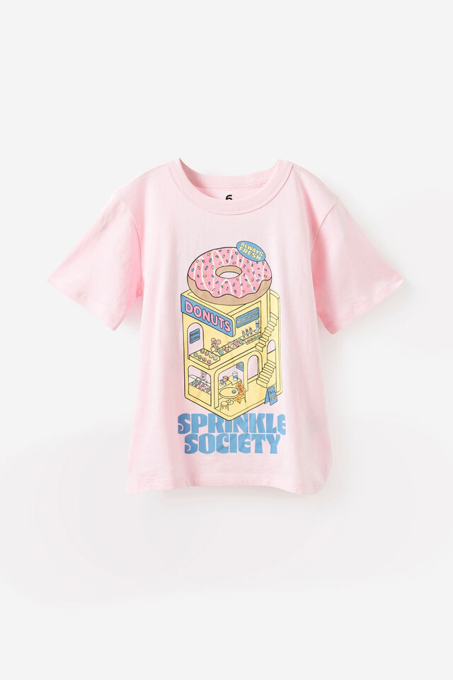 Essential Short Sleeve Graphic Tee, BALLET PINK/DONUTS