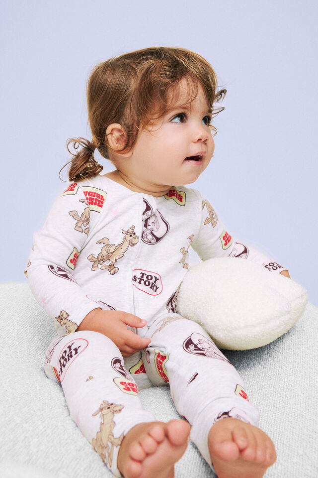 Toy Story Disney Pixar Long Sleeve Zip Romper, LCN DIS SNOW MARLE/JESSIE & FRIENDS