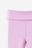 Soft Stretch Active Fold Over Flare Legging, PALE VIOLET/WHITE STRIPE - example image 3