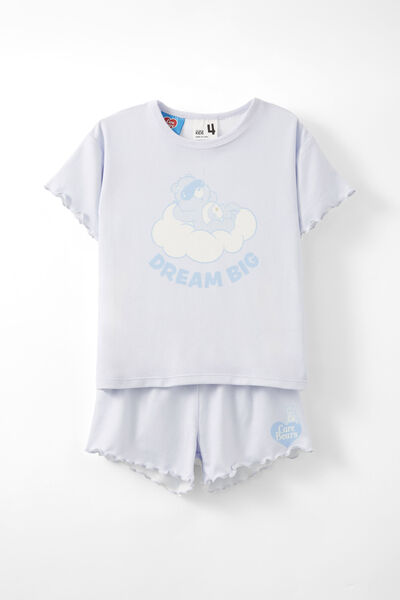 Dani Short Sleeve Pyjama Set Licensed, LCN CLC MORNING BLUE/ CARE BEARS