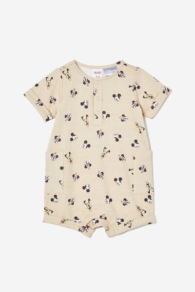 Henry Short Sleeve Parachute Playsuit -Lcn, LCN DIS RAINY DAY/MICKEY BEST FRIENDS FOREVER