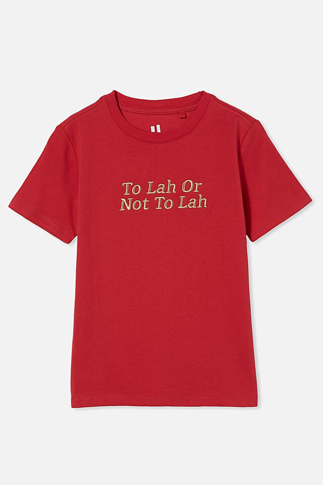 Downtown Short Sleeve Tee, LUCKY RED/TO LAH OR NOT TO LAH