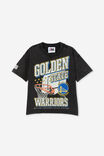 License Drop Shoulder Short Sleeve Tee, LCN NBA BLACK WASH/GOLDEN STATE GRAPHIC - alternate image 4