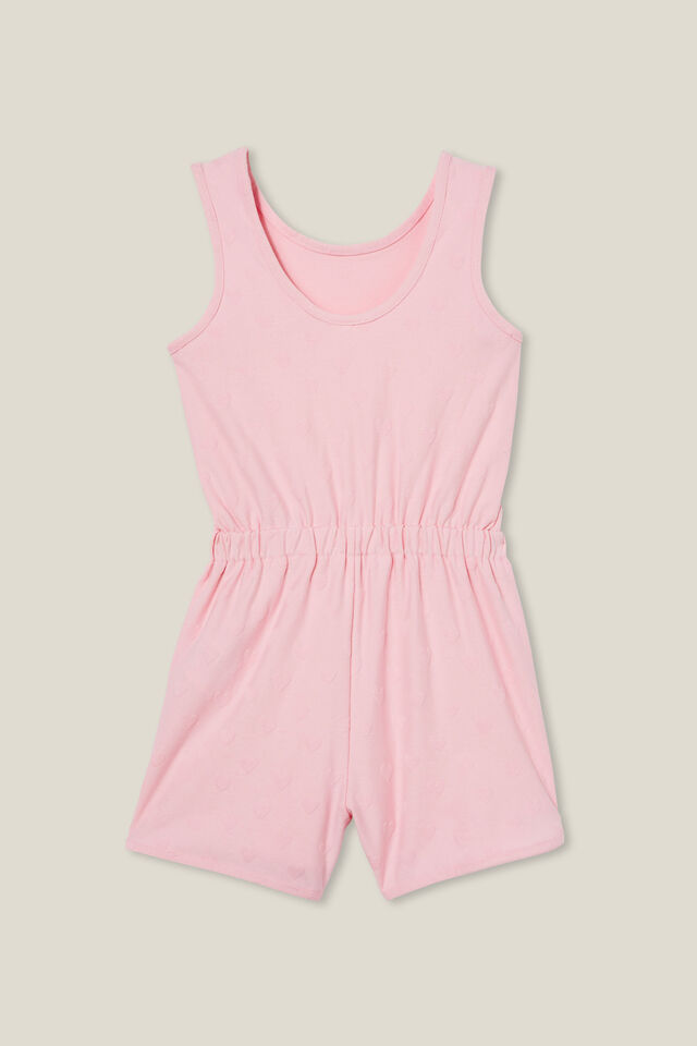 Romy Playsuit, BLUSH PINK HEART TEXTURE