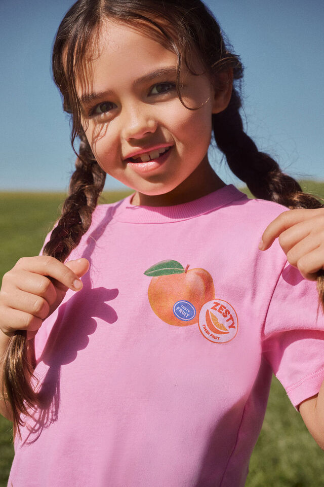 Essential Short Sleeve Graphic Tee, STRAWBERRY MILK/SUNRISE DELIGHT