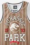 License Basketball Tank, LCN UNI TAUPY BROWN & WHITE STRIPE/JURASSIC P - alternate image 2