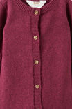 Baby Organic Knit Blend Long Sleeve All In One, BERRY JAM MARLE - example image 2